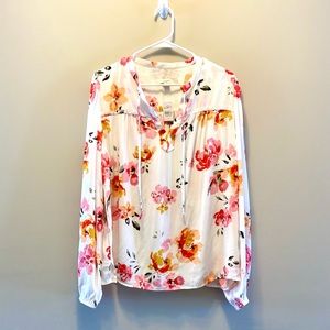 LOFT-Floral Blouse-Size Large